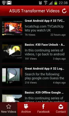 Nexus 7 & Transformer Videos android App screenshot 1