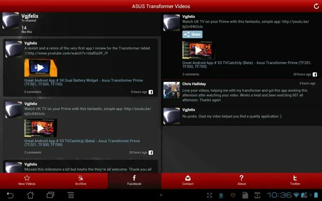 Nexus 7 & Transformer Videos android App screenshot 2